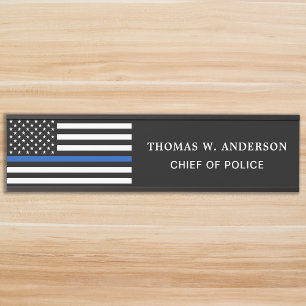 Letrero Para Puerta Oficial de Policía Nombre Personalizado De Línea