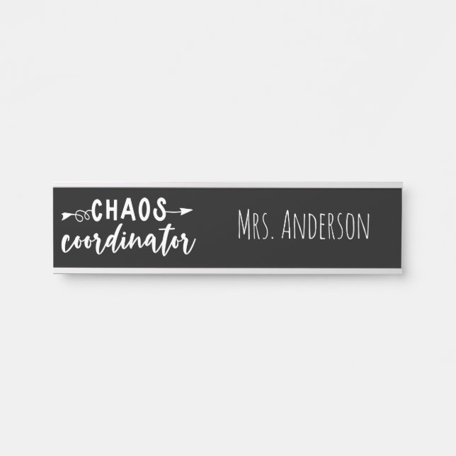 Letrero Para Puerta Oficina del Coordinador del Caos (Anverso)