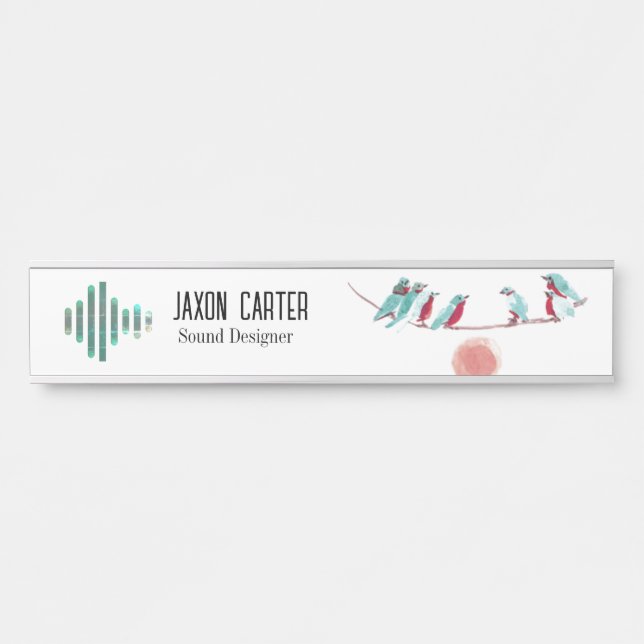 Letrero Para Puerta Patín de canto de pájaros (Anverso)