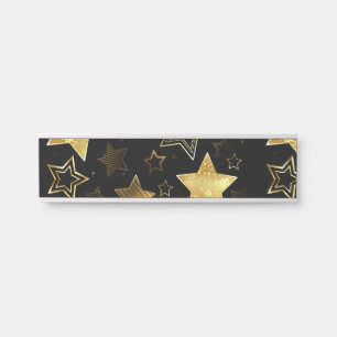 Letrero Para Puerta Patrón continuo con estrellas doradas