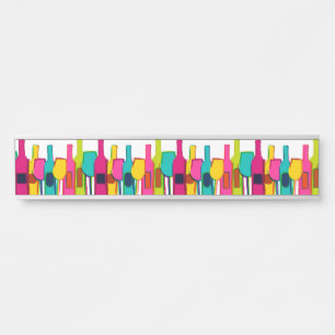 Letrero Para Puerta Patrón de botellas de vino coloridas lindas