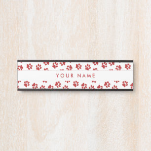 Letrero Para Puerta Patrón de huellas de patas, patas de perro, patas