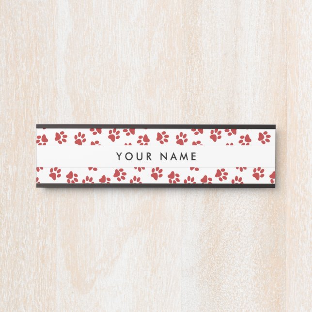 Letrero Para Puerta Patrón De Patas, Patas De Perro, Patas De Gatos, P (Anverso)