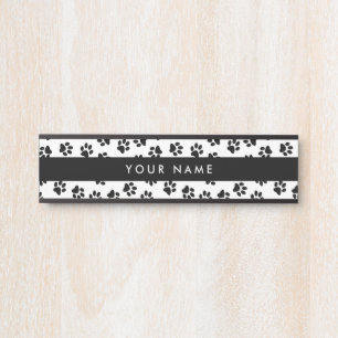 Letrero Para Puerta Patrón De Patas, Patas De Perro, Patas De Gatos, P