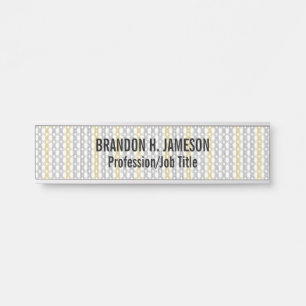 Letrero Para Puerta Patrón plateado y dorado