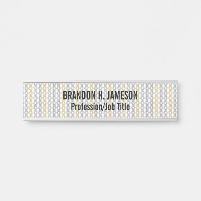 Letrero Para Puerta Patrón plateado y dorado (Anverso)