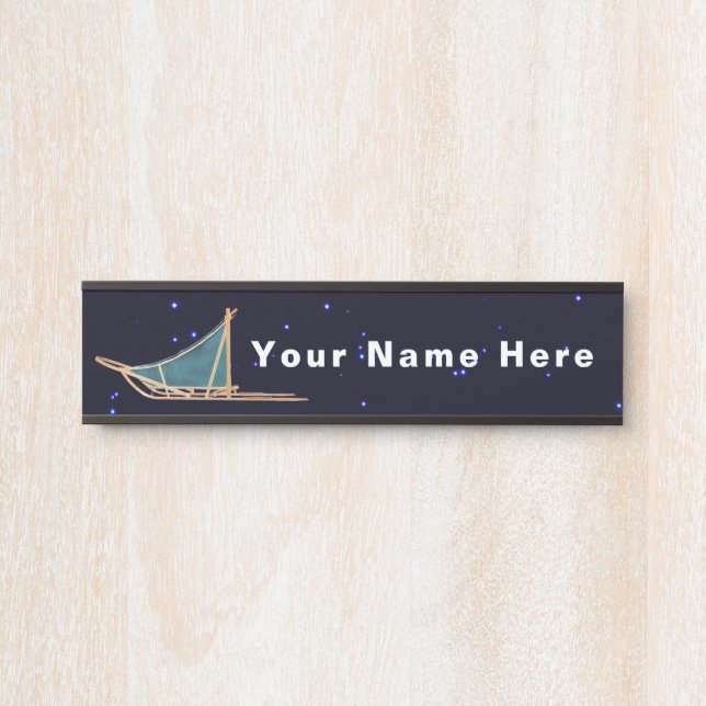 Letrero Para Puerta Perro Sled (Anverso)