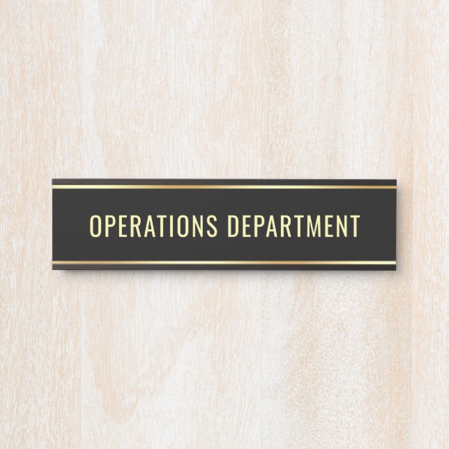 Letrero Para Puerta Personalizable de plantilla de Departamento de Ope (Anverso)