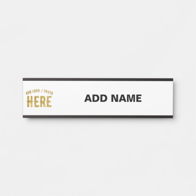 LETRERO PARA PUERTA PERSONALIZABLE MODERNO ESTILO BLANCO VERIFICADO MA (Anverso)