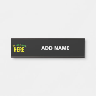 LETRERO PARA PUERTA PERSONALIZABLE MODERNO ESTILO NEGRO VERIFICADO MAR