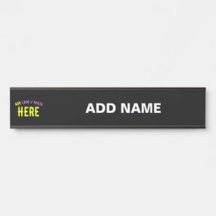 LETRERO PARA PUERTA PERSONALIZABLE MODERNO ESTILO NEGRO VERIFICADO MAR