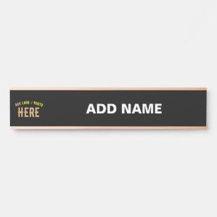 LETRERO PARA PUERTA PERSONALIZABLE MODERNO ESTILO NEGRO VERIFICADO MAR