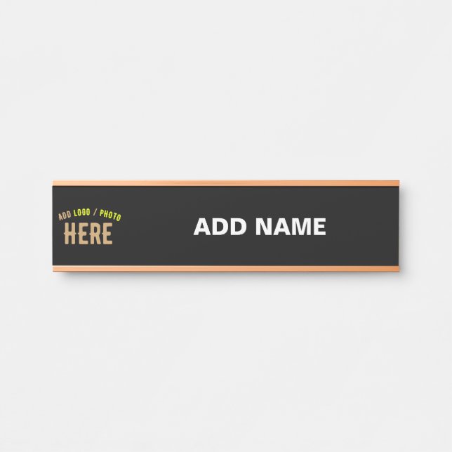 LETRERO PARA PUERTA PERSONALIZABLE MODERNO ESTILO NEGRO VERIFICADO MAR (Anverso)