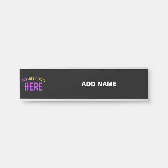 LETRERO PARA PUERTA PERSONALIZABLE MODERNO ESTILO NEGRO VERIFICADO MAR (Anverso)