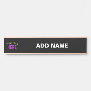 LETRERO PARA PUERTA PERSONALIZABLE MODERNO ESTILO NEGRO VERIFICADO MAR