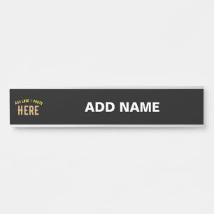 LETRERO PARA PUERTA PERSONALIZABLE MODERNO ESTILO NEGRO VERIFICADO MAR