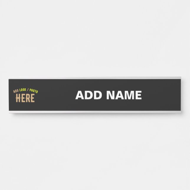 LETRERO PARA PUERTA PERSONALIZABLE MODERNO ESTILO NEGRO VERIFICADO MAR (Anverso)