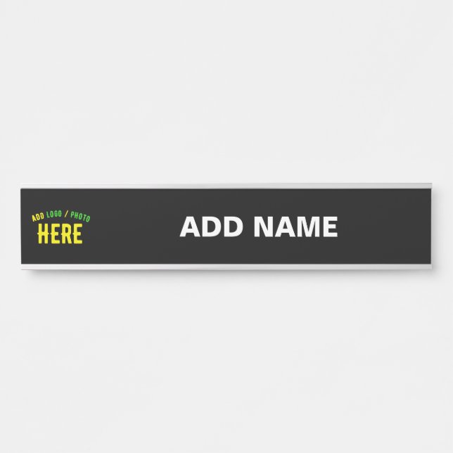 LETRERO PARA PUERTA PERSONALIZABLE MODERNO ESTILO NEGRO VERIFICADO MAR (Anverso)