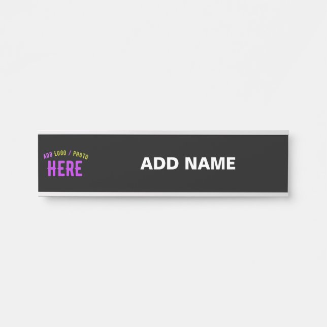 LETRERO PARA PUERTA PERSONALIZABLE MODERNO ESTILO NEGRO VERIFICADO MAR (Anverso)