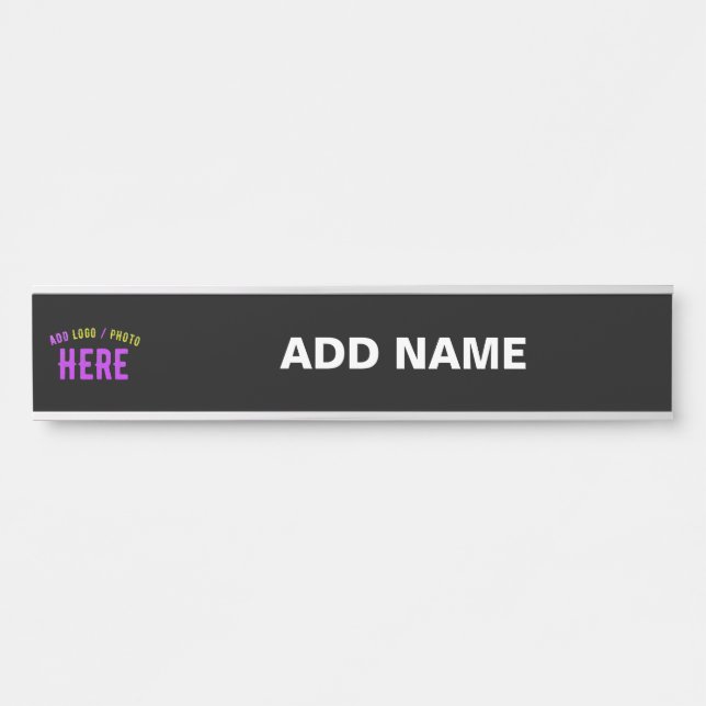 LETRERO PARA PUERTA PERSONALIZABLE MODERNO ESTILO NEGRO VERIFICADO MAR (Anverso)