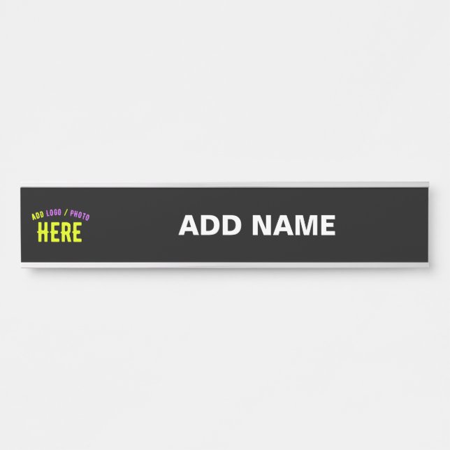 LETRERO PARA PUERTA PERSONALIZABLE MODERNO ESTILO NEGRO VERIFICADO MAR (Anverso)