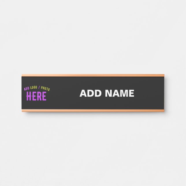 LETRERO PARA PUERTA PERSONALIZABLE MODERNO ESTILO NEGRO VERIFICADO MAR (Anverso)