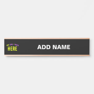 LETRERO PARA PUERTA PERSONALIZABLE MODERNO ESTILO NEGRO VERIFICADO MAR