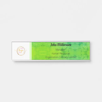 Letrero Para Puerta Personalizable Org Rectángulo Grande Negro Y Blanc