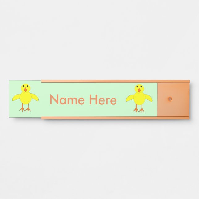 Letrero Para Puerta Personalizado de pollo de Pascua (Anverso)