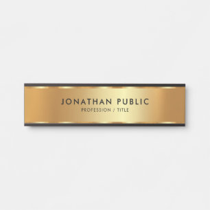 Letrero Para Puerta Personalizado elegante plantilla de lujo negro y o