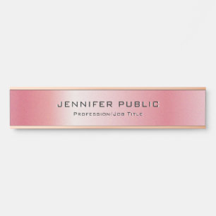 Letrero Para Puerta Personalizado elegante plantilla moderna Glam Rosa
