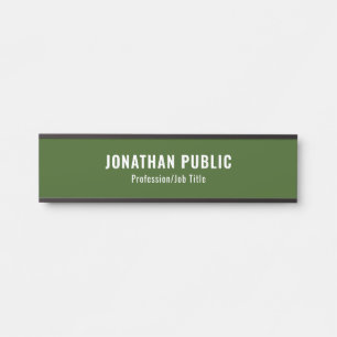 Letrero Para Puerta Personalizado Elegante Plantilla Verde Forestal Mo