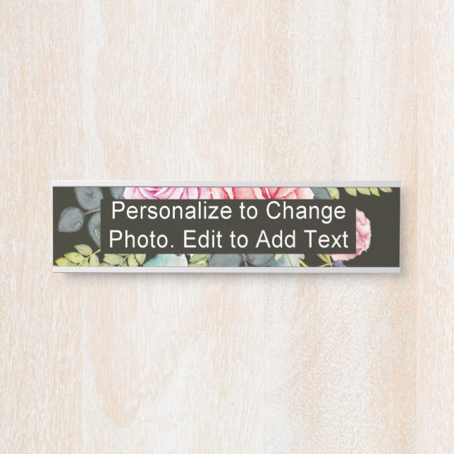 Letrero Para Puerta Personalizado Foto Material gráfico Nombre Oficina (Anverso)