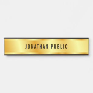 Letrero Para Puerta Personalizado Gold Look Elegant Glamour Template