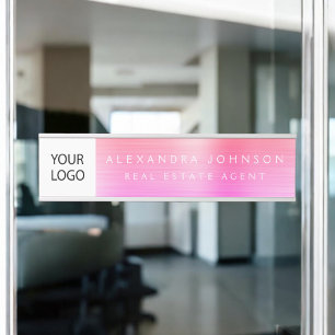 Letrero Para Puerta Personalizado Logotipo Naranja ejecutivo Profesion