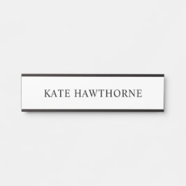 Letrero Para Puerta Personalizado negro y blanco elegante minimalista