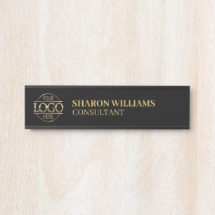Letrero Para Puerta Personalizado profesional Título de trabajo Logoti
