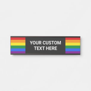 Letrero Para Puerta Personalizado Texto Orgullo arcoiris