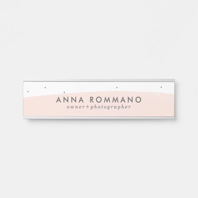 Letrero Para Puerta Pinceles rosas y blancas (Anverso)