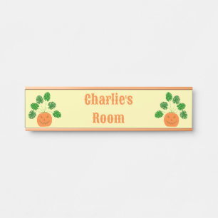 Letrero Para Puerta Planta Monstera de Halloween con nombre personaliz
