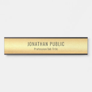 Letrero Para Puerta Plantilla De Glamour De Oro Y Negro personalizado