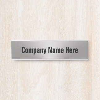 Letrero Para Puerta Plantilla de nombre de empresa de plata de negocio