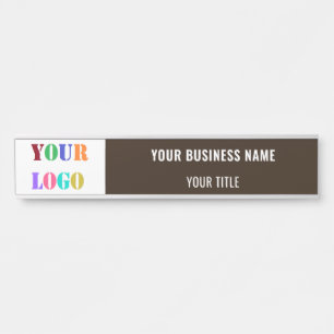 Letrero Para Puerta Plantilla de nombre de escritorio de logotipo de l