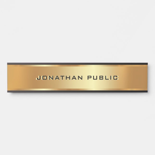 Letrero Para Puerta Plantilla de nombre de texto Personalizado elegant (Anverso)