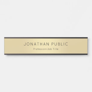 Letrero Para Puerta Plantilla de oro negro elegante y profesional