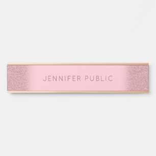 Letrero Para Puerta Plantilla de Purpurina de oro Rosa de glamour eleg