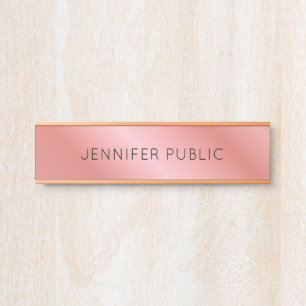 Letrero Para Puerta Plantilla de Rosegold personalizado elegante