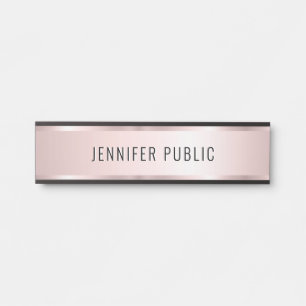 Letrero Para Puerta Plantilla elegante moderna personalizada rosa oro