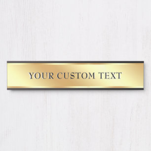 Letrero Para Puerta Plantilla elegante texto personalizado oro oficina