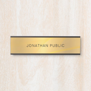 Letrero Para Puerta Plantilla Minimalista de oro de glamour de moda el